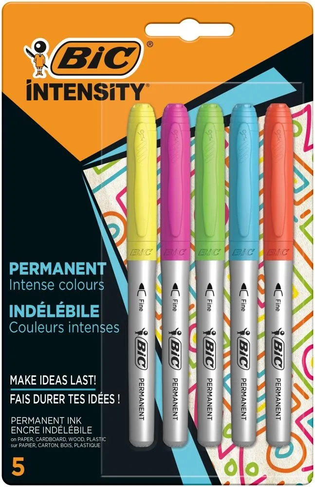 BIC Intensity Permanent Intense Markery Permanentne Blister 5szt