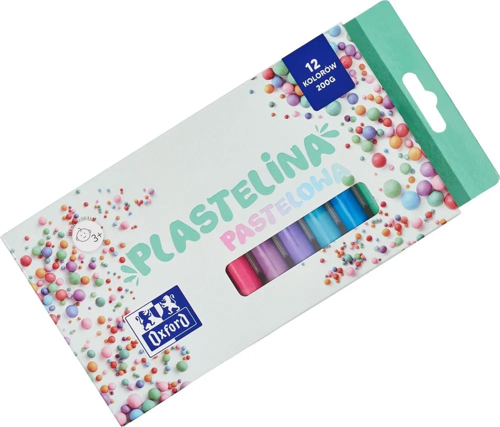 Plastelina Oxford Pastel 12 kolorów 200 g