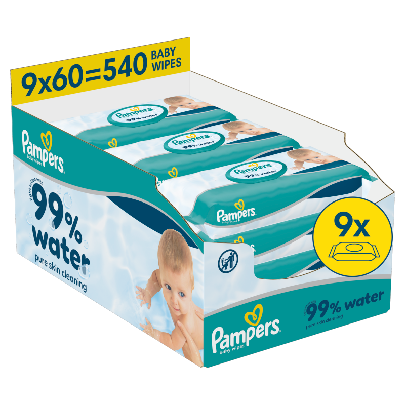 99% WATER Chusteczki nawilżane dla dzieci 9x60 szt.