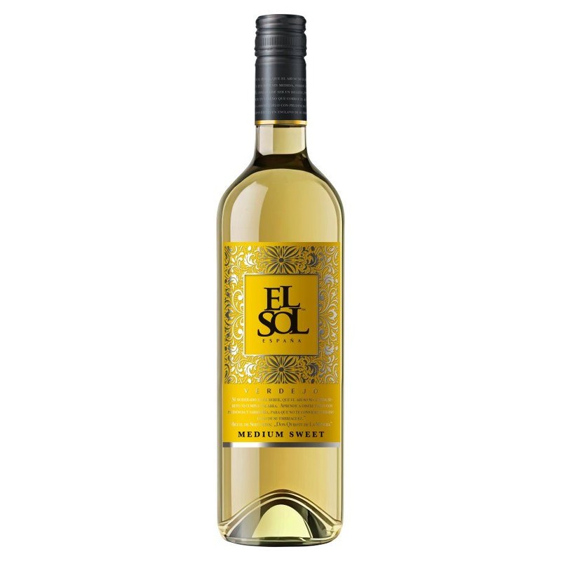 Wino hiszpańskie białe półsłodkie Verdejo alk. 11,5% obj. El Sol 750 ml