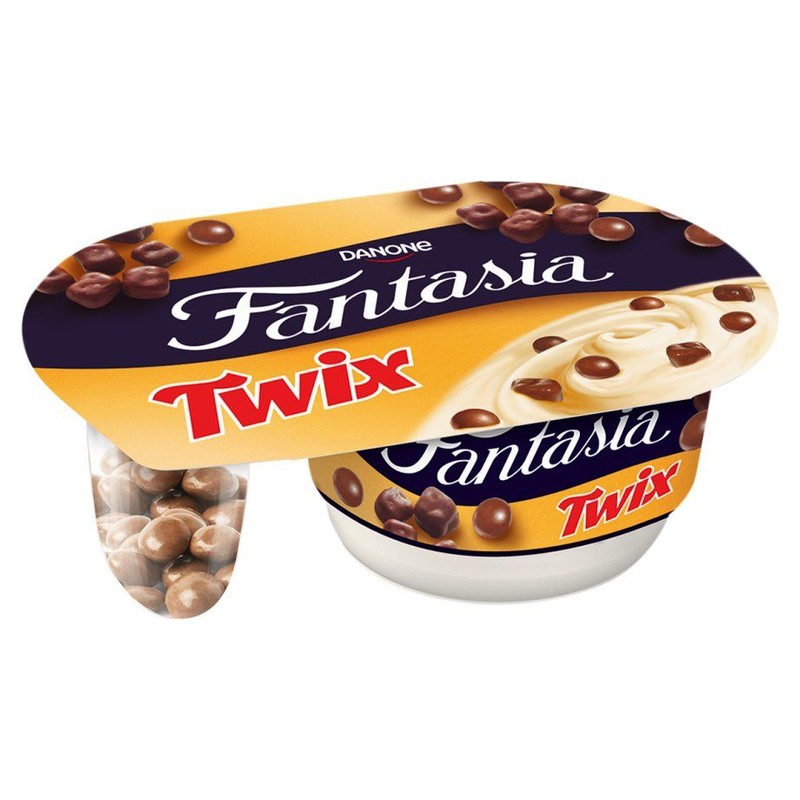 Fantasia Jogurt karmelowy z mieszanką Twix   Danone 120 g