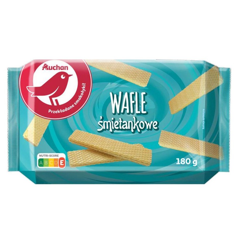 Wafelki śmietankowe Auchan 180 g