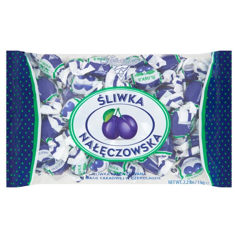 Śliwka kandyzowana w masie kakaowej w czekoladzie  Solidarność 1 kg