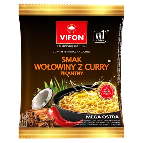 Vifon Zupa błyskawiczna z chili smak wołowiny z curry pikantny 70 g