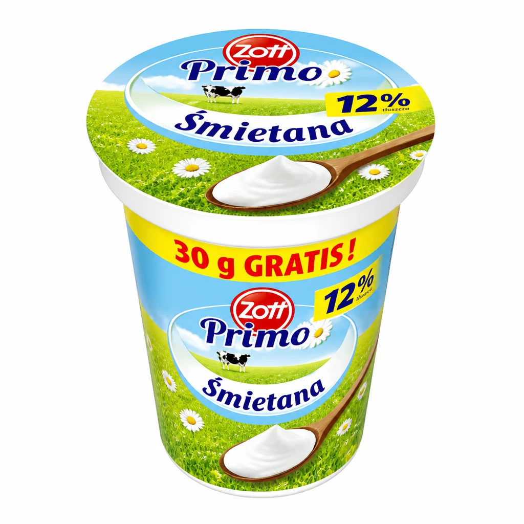Śmietana 12% Primo Zott 330g+30g gratis