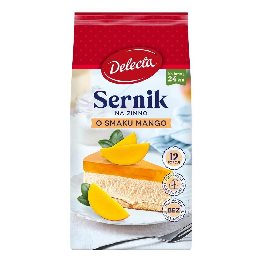 Delecta Sernik na zimno o smaku mango mieszanka do domowego przygotowania ciasta 154 g