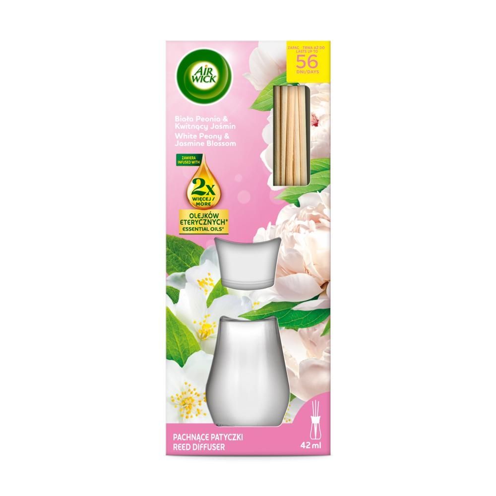 Air Wick Pachnące patyczki biała peonia & kwitnący jaśmin 42 ml