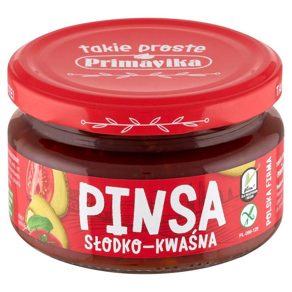 Primavika Pinsa słodko-kwaśna Sos pomidorowy z dodatkiem ogórków konserwowych 180 g