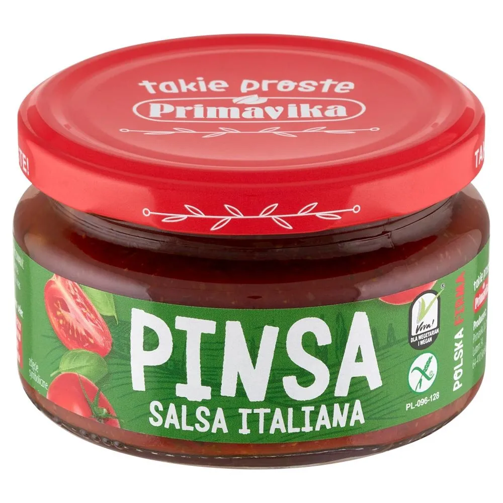 Primavika Pinsa Salsa Italiana Sos pomidorowy z dodatkiem ziół i czosnku 180 g