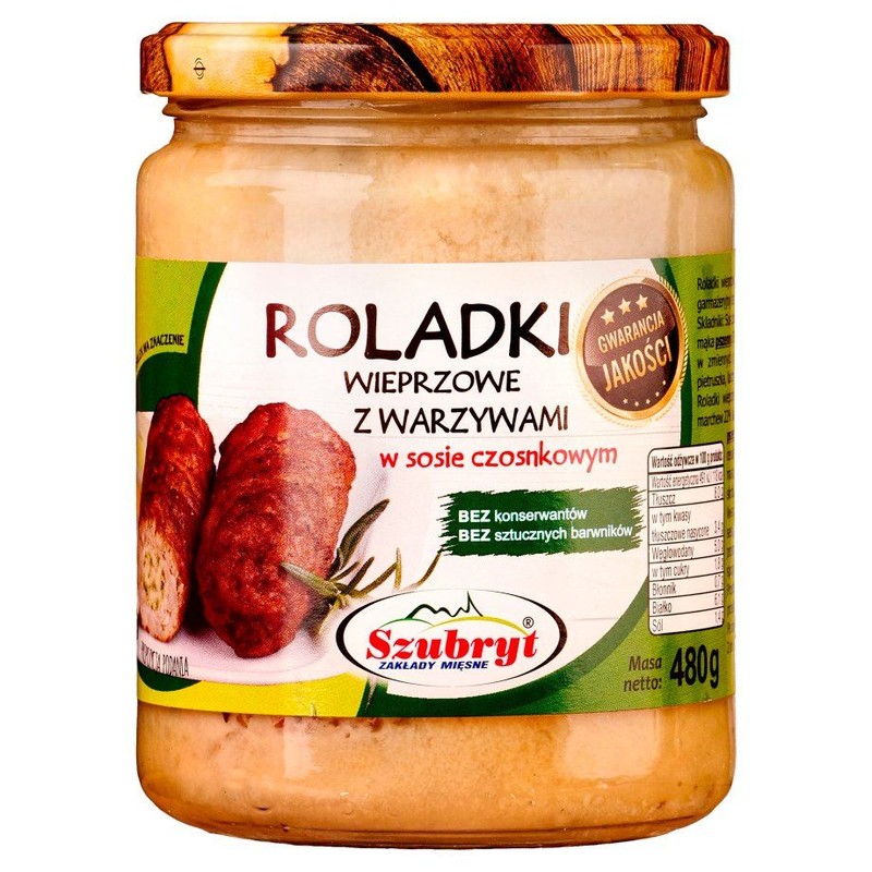 Roladki z nadzieniem warzywnym w sosie czosnkowym Szubryt 480 g