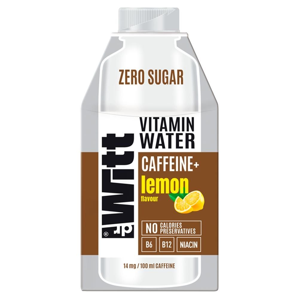 Dr Witt Vitamin Water Caffeine+ Napój o smaku cytryny bez cukru 500 ml