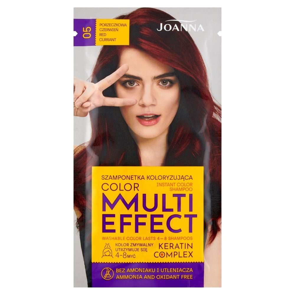Joanna Multi Effect color Szamponetka koloryzująca porzeczkowa czerwień 05 35 g