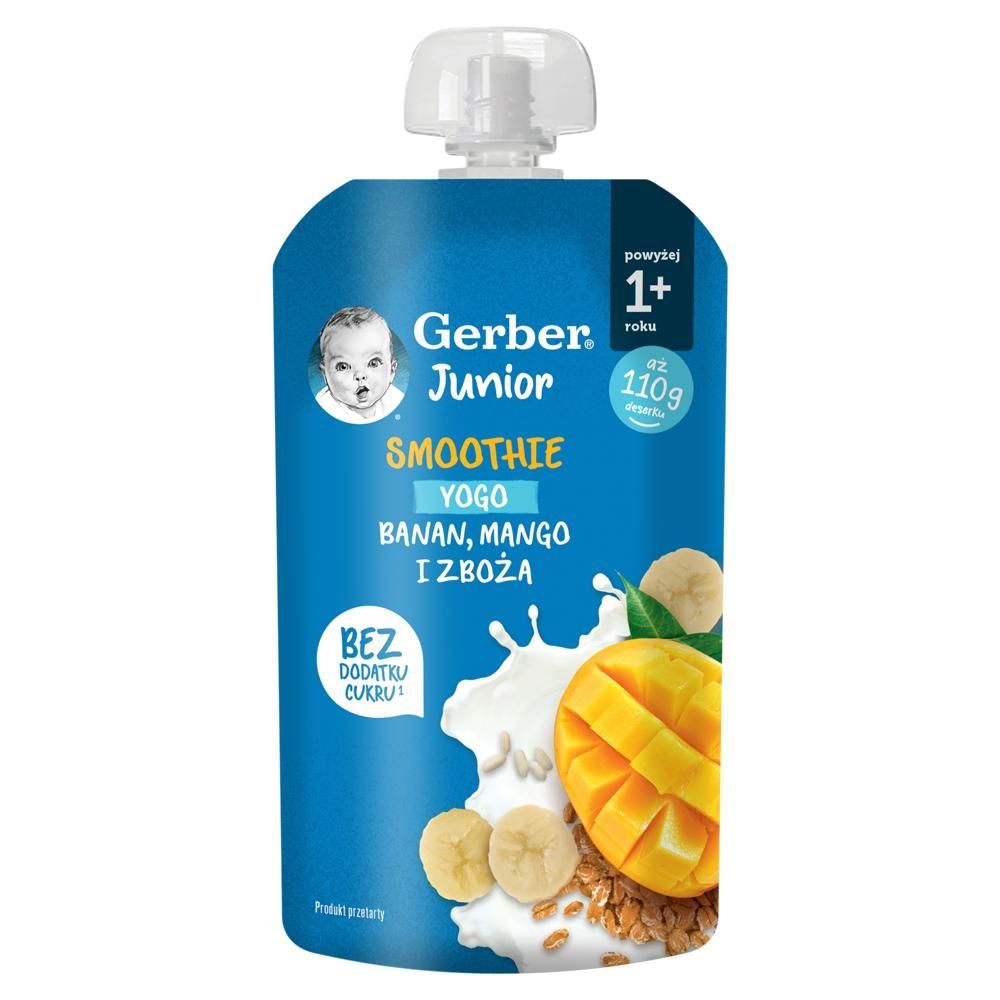 Gerber Junior Smoothie yogo banan mango i zboża powyżej 1+ roku 110 g
