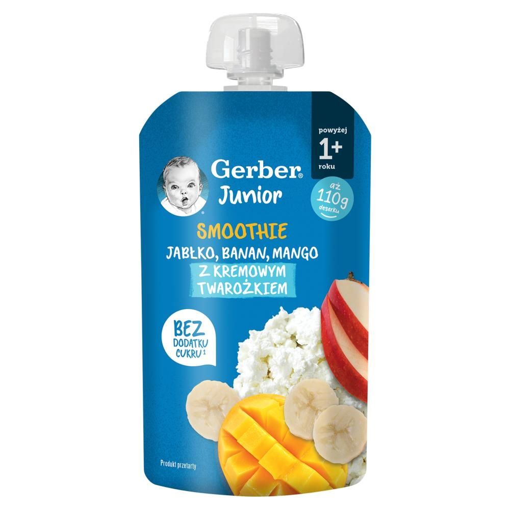 Gerber Junior Smoothie jabłko banan mango z kremowym twarożkiem powyżej 1+ roku 110 g
