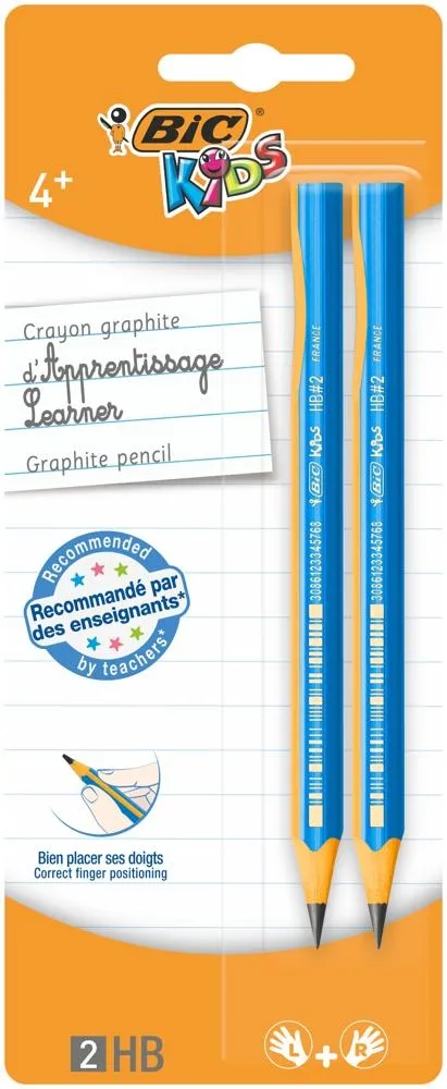 BIC Kids Beginners HB trójkątny ołówek grafitowy blister 2 sztuki