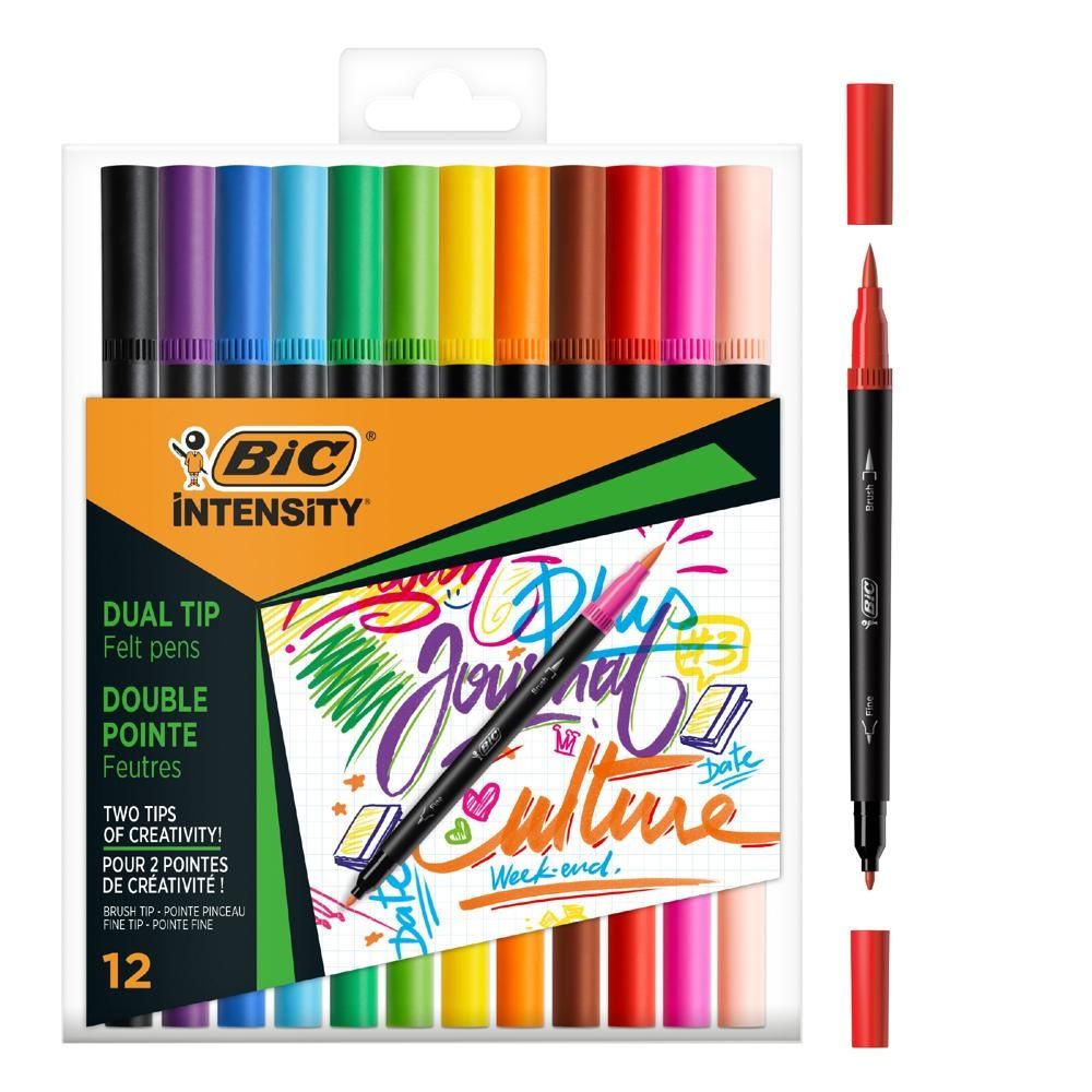 BIC Intensity Dual Tip Pisaki dwustronne Etui 12szt