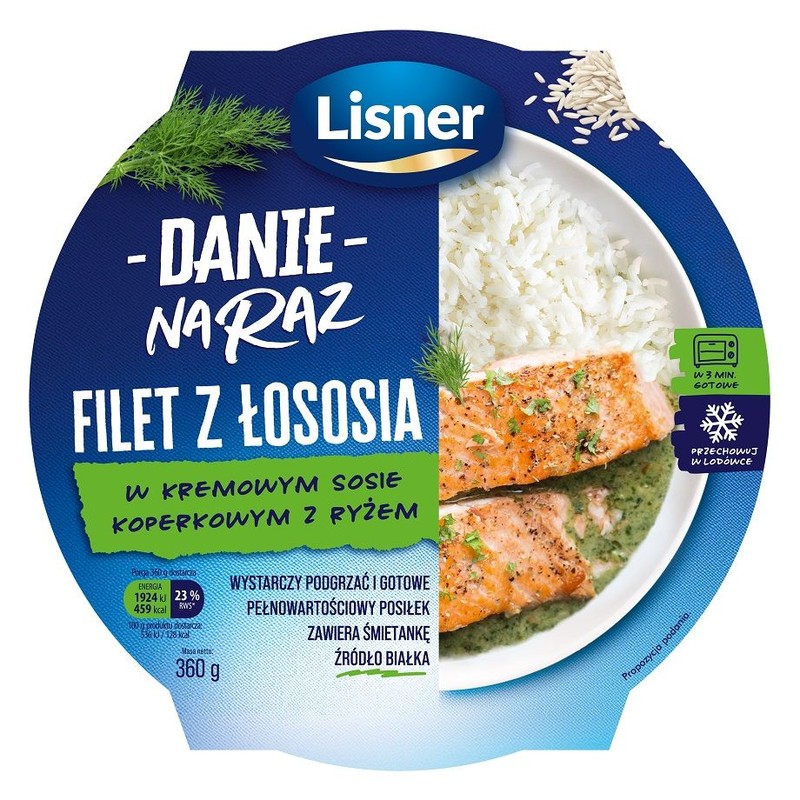 Danie na raz Filet z łososia z ryżem Lisner 360 g