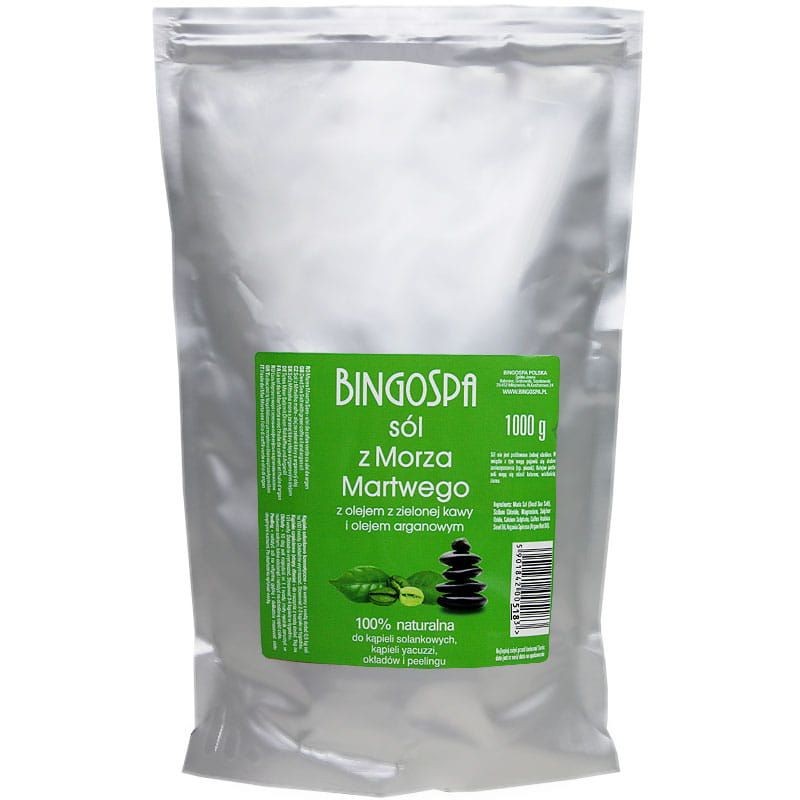 Sól z Morza Martwego z olejem z zielonej kawy i olejem arganowym BINGOSPA 1 kg