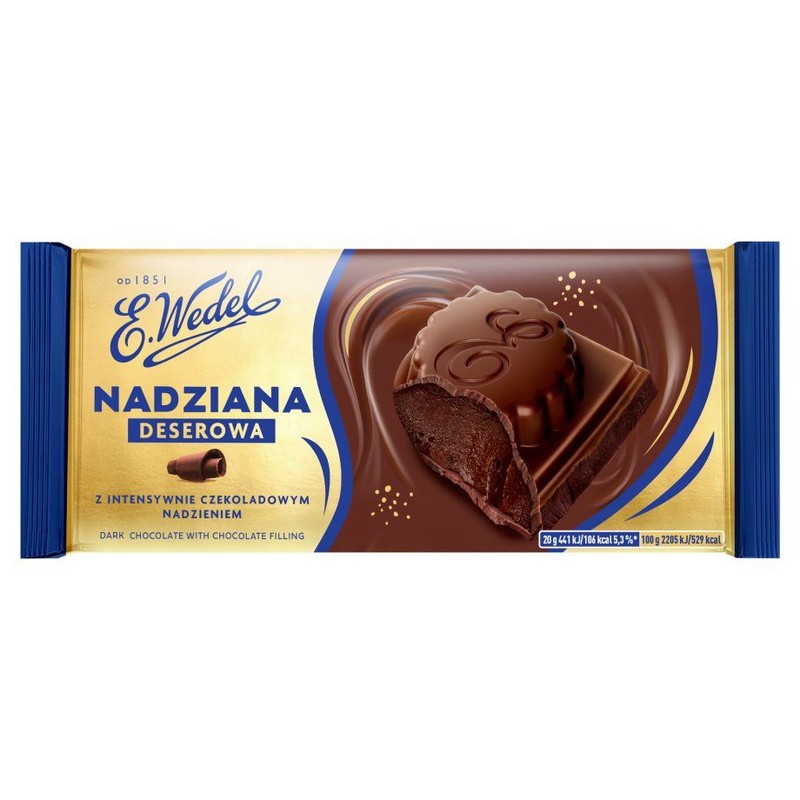 Czekolada Nadziana deserowa z intensywnie czekoladowym nadzieniem E.Wedel 100 g