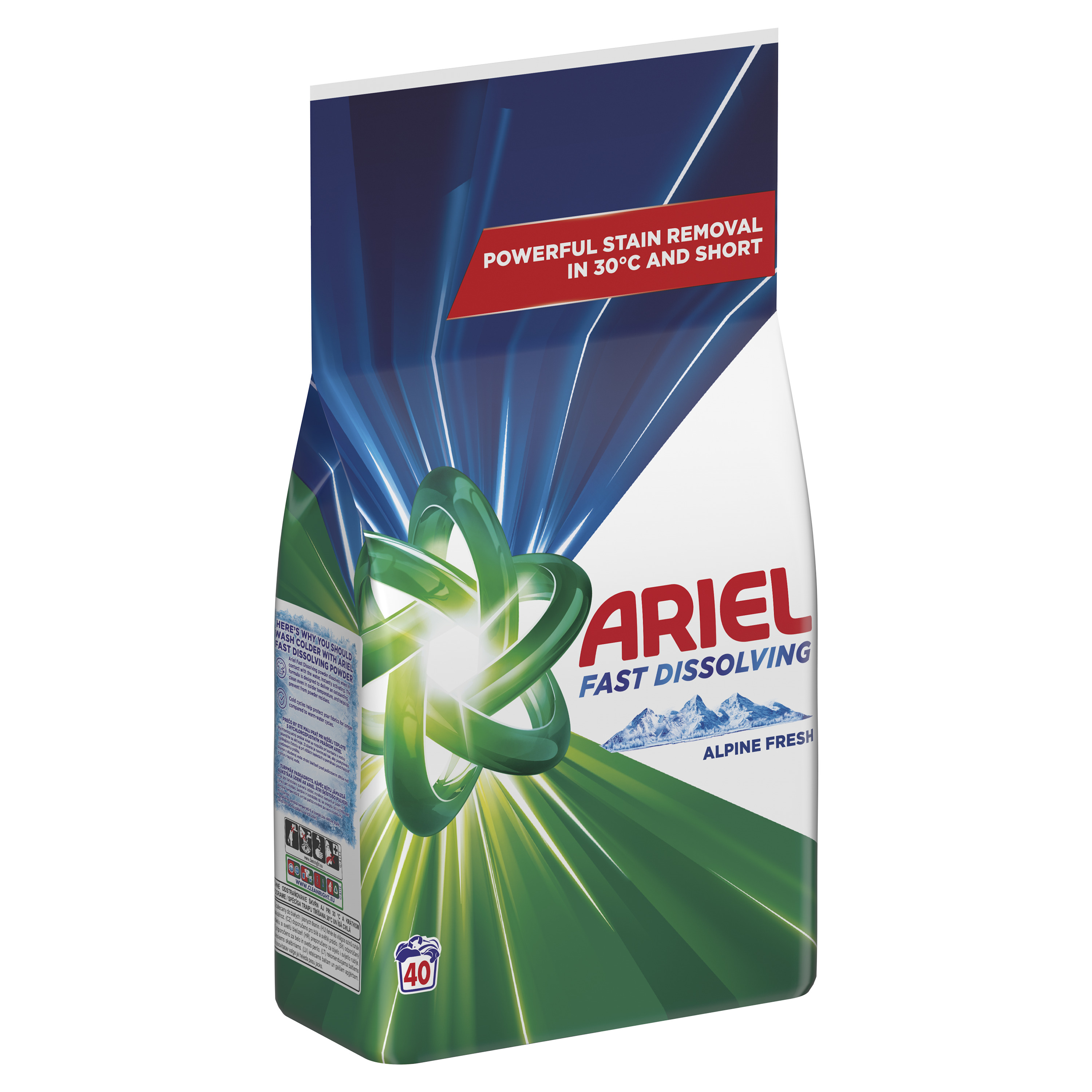 Ariel Alpine Fresh Proszek Do Prania Detergent Do Prania, 2.2 Kg, 40 Prań