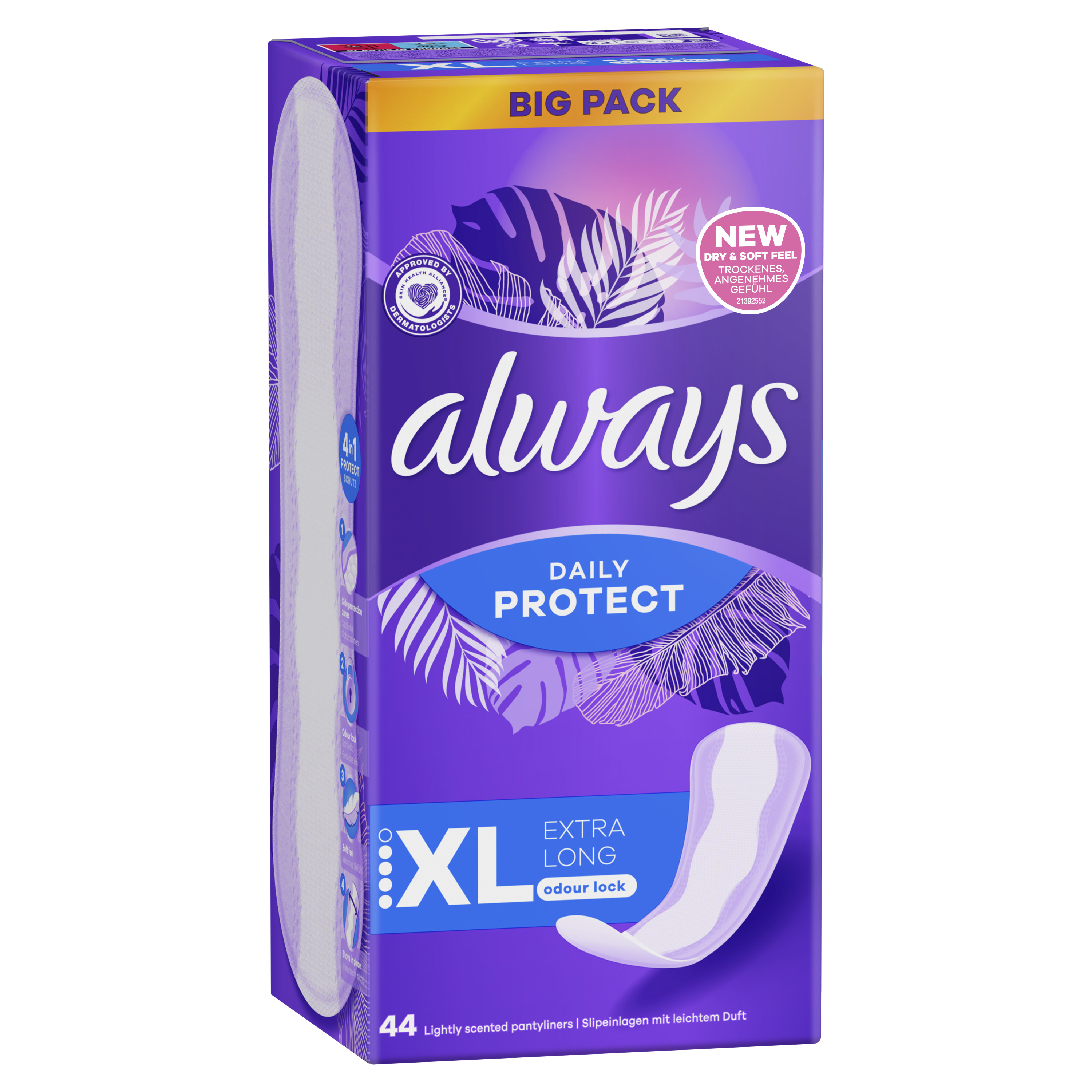 Always Dailies Extra Protect Long Plus Wkładki Higieniczne, 44 Sztuk