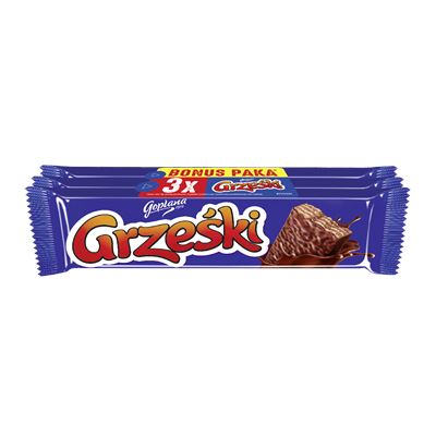 Goplana Grześki Wafelki w czekoladzie 3 x 36 g