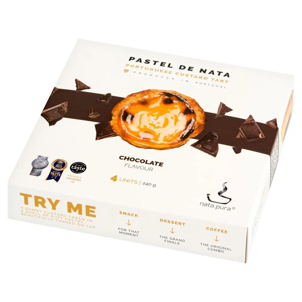 Nata Pura Pastel de Nata Budyniowe babeczki z czekoladą mrożone 240 g (4 sztuki)