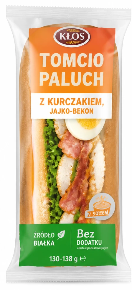 Bułka Kłos Tomcio Paluch, z kurczakiem, jajko-bekon