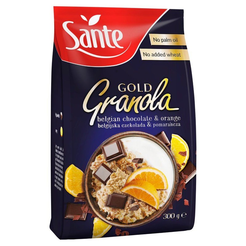 Granola Gold belgijska czekolada & pomarańcza Sante 300 g