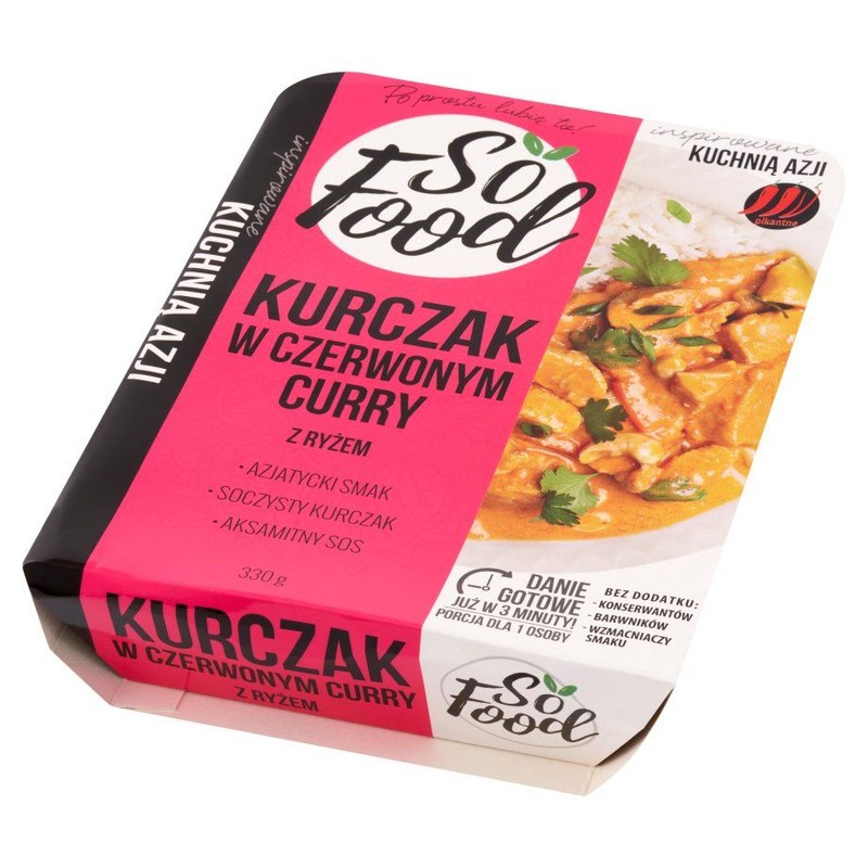 Kurczak w czerwonym curry z ryżem So Food 330 g