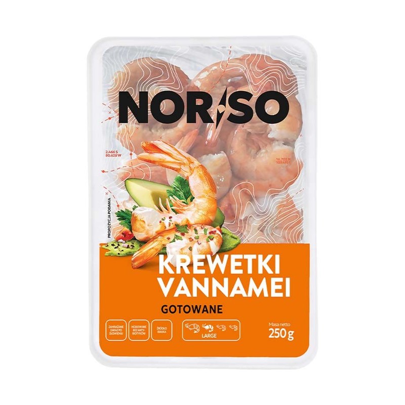 Krewetki Vannamei gotowane  Norso 250 g