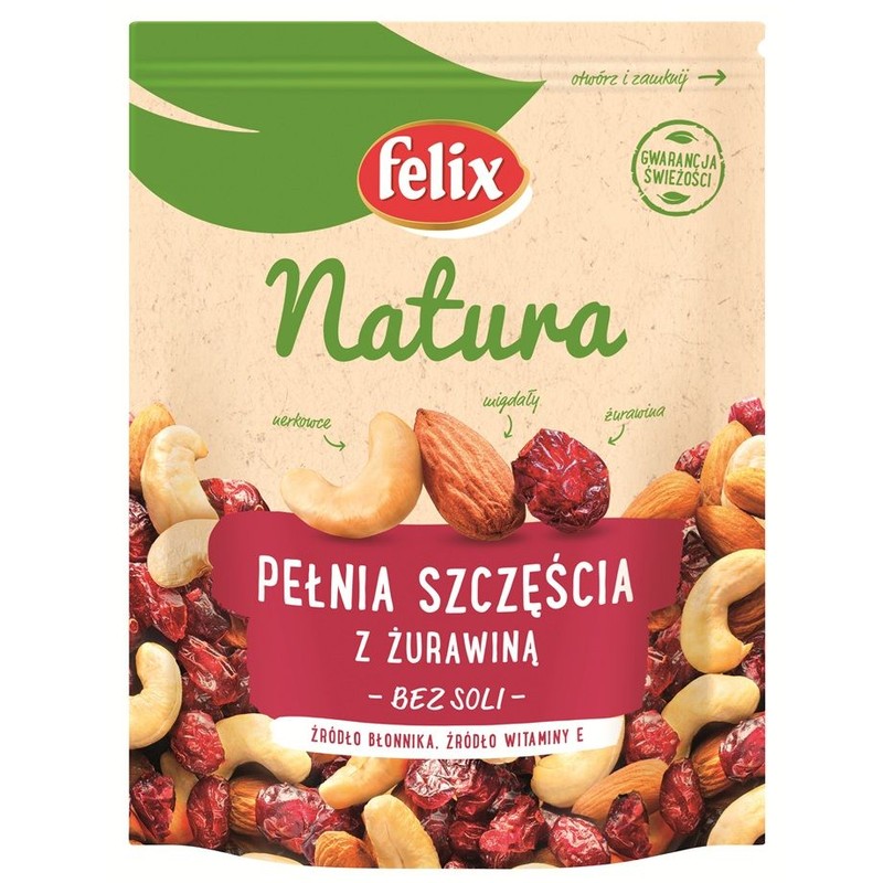 Mieszanka pełnia szczęścia z żurawiną Felix Natura 140 g