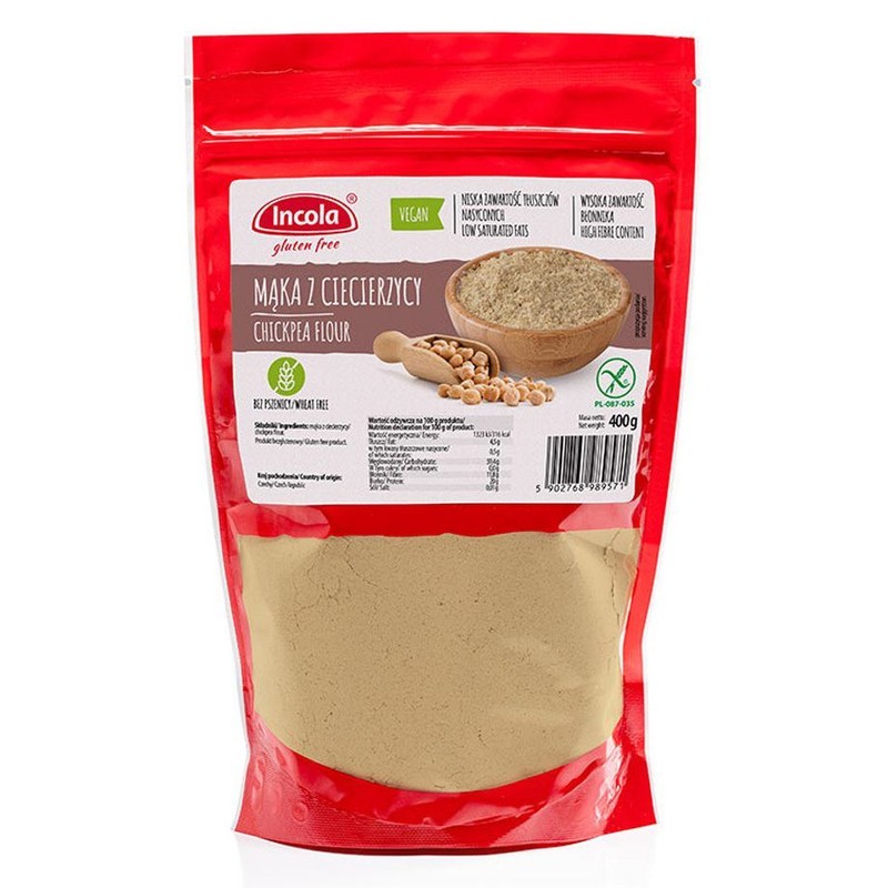 Mąka z ciecierzycy bez glutenu Incola 400 g