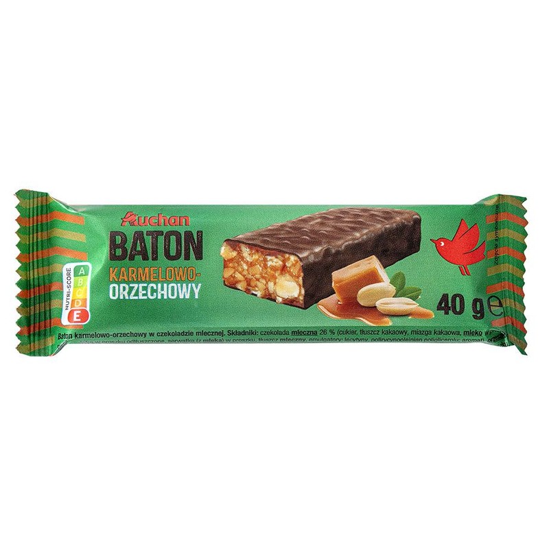 Baton karmelowo-orzechowy Auchan 40 g