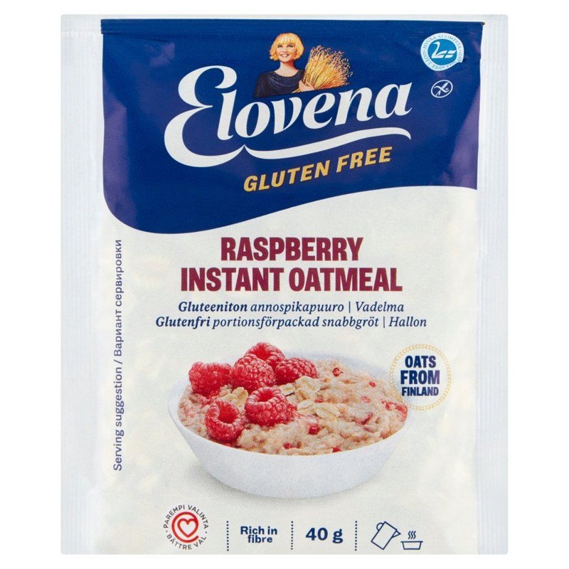 Owsianka z malinami bezglutenowa Elovena 40 g