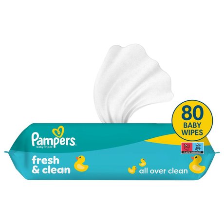 Pampers Fresh Clean Chusteczki Nawilżane Dla Dzieci, 1 Opakowania po 80 Chusteczek szt