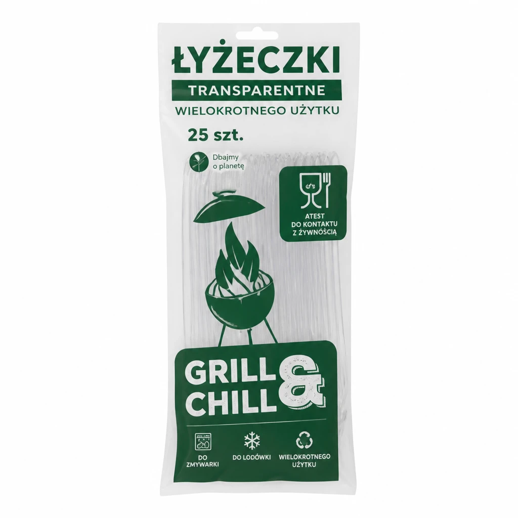 Łyżeczki transp wielokrot użytku Grill&Chill 25szt