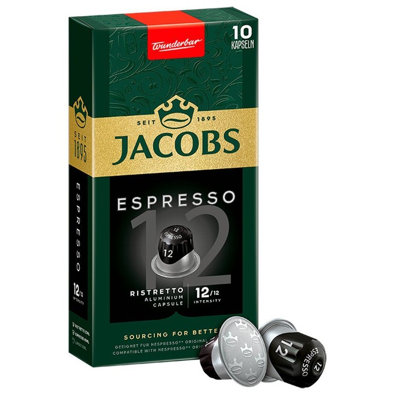 Kawa mielona w kapsułkach espresso ristretto  Jacobs 10 kapsułek