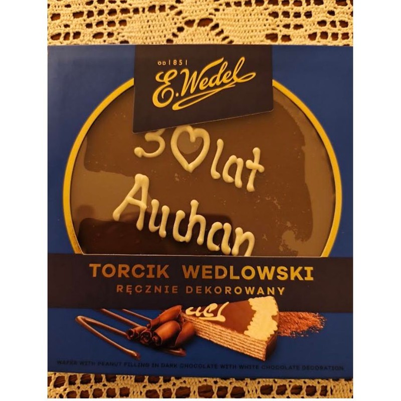 Torcik waflowy orzechowy w czekoladzie deserowej E.Wedel 250 g