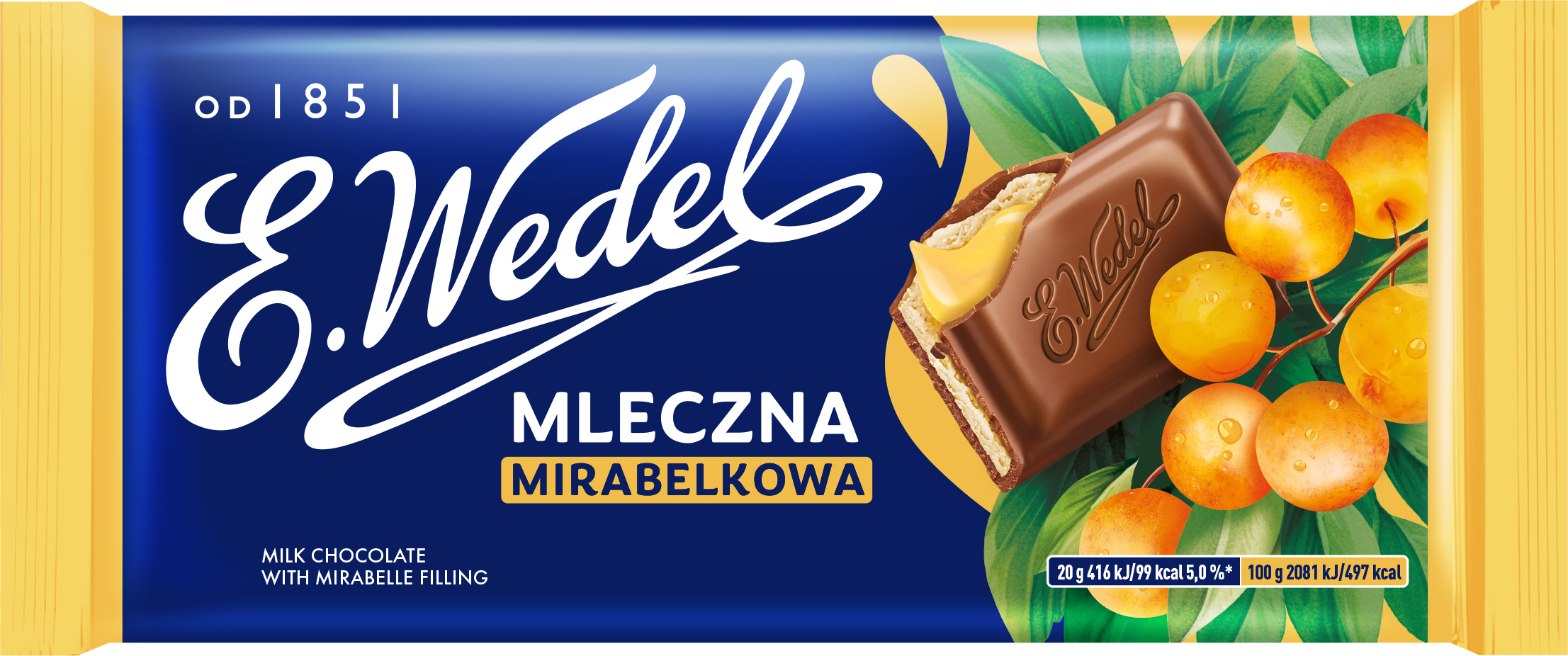 E.Wedel Czekolada Mleczna Mirabelkowa 100G