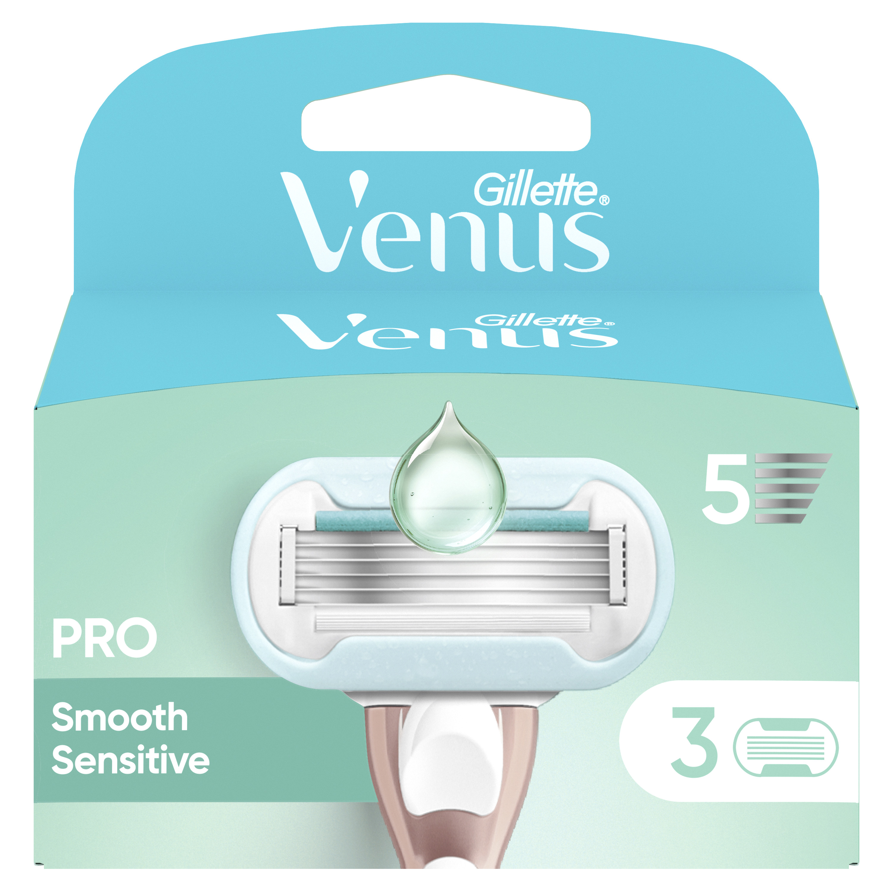 Gillette Venus Pro Smooth Sensitive Ostrza Dla Kobiet Do Skóry Wrażliwej, 3 Wkłady Wymienne