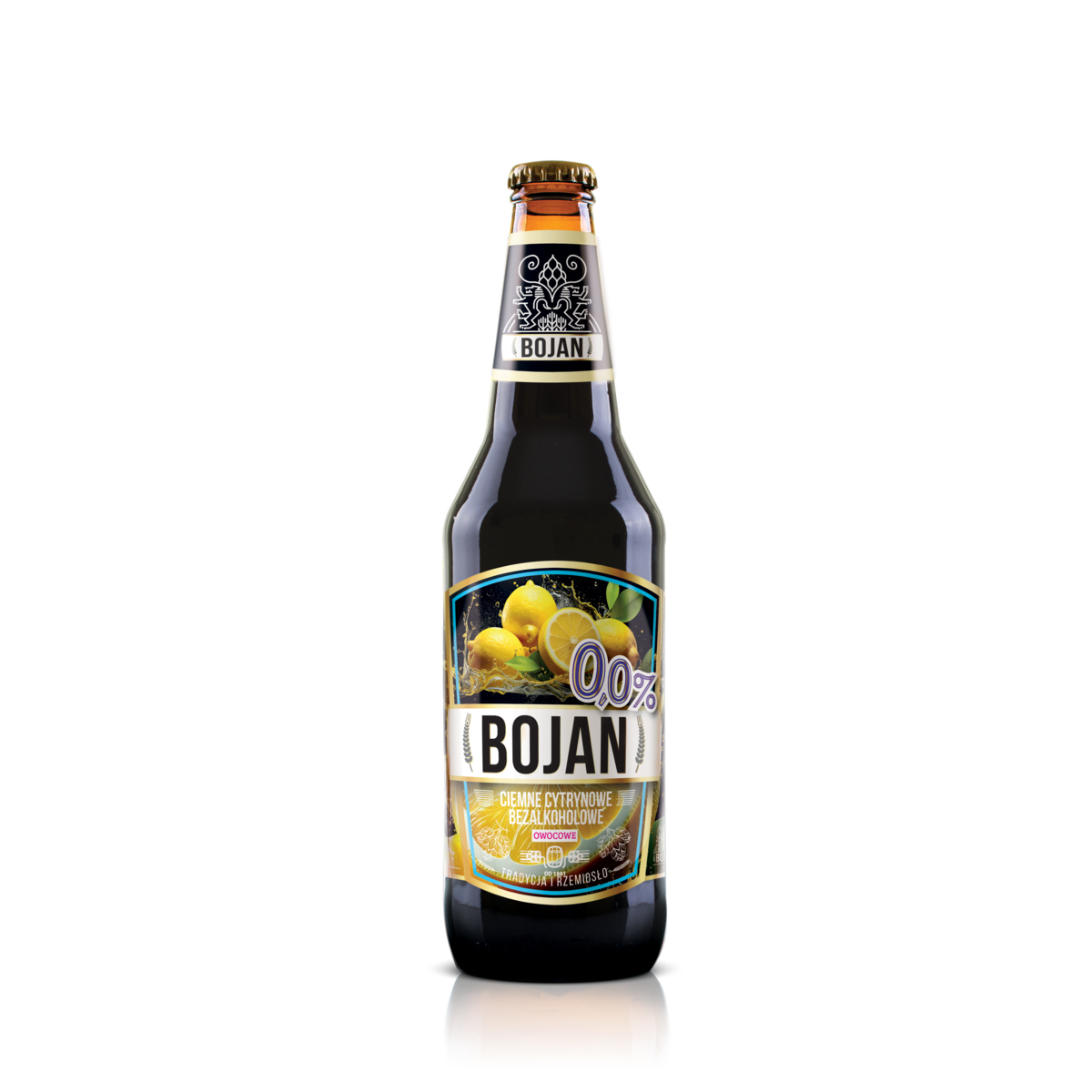 Piwo Bojan Ciemne Cytrynowe 0% 0,5L Butelka Bezzwrotna