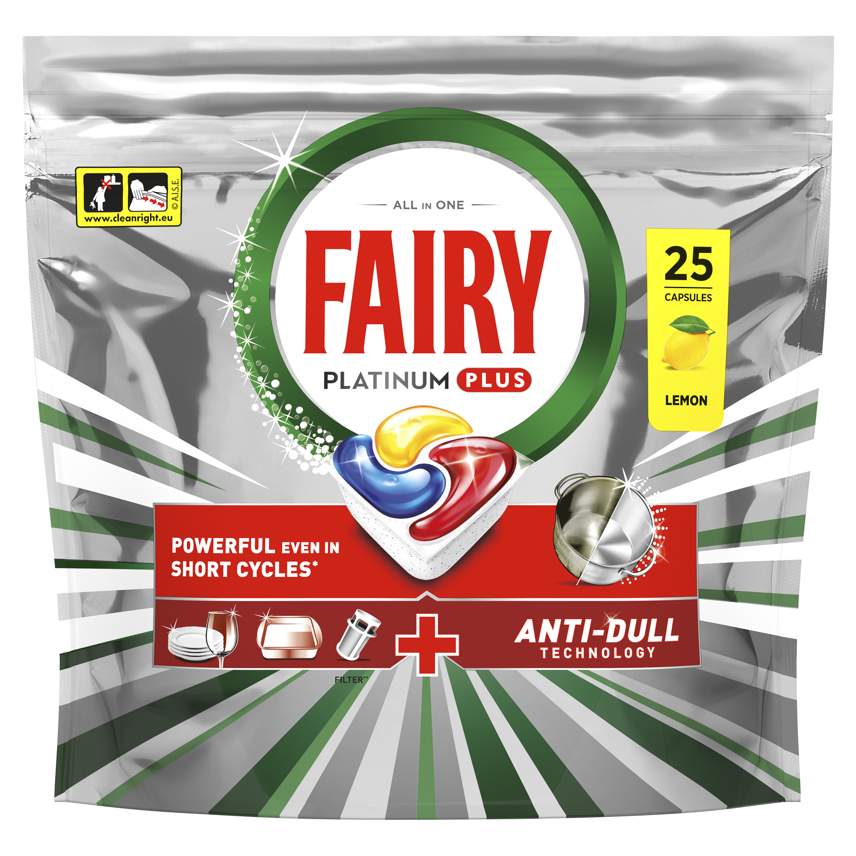 Fairy Platinum Plus Tabletki Do Zmywarki, Cytryna, 25