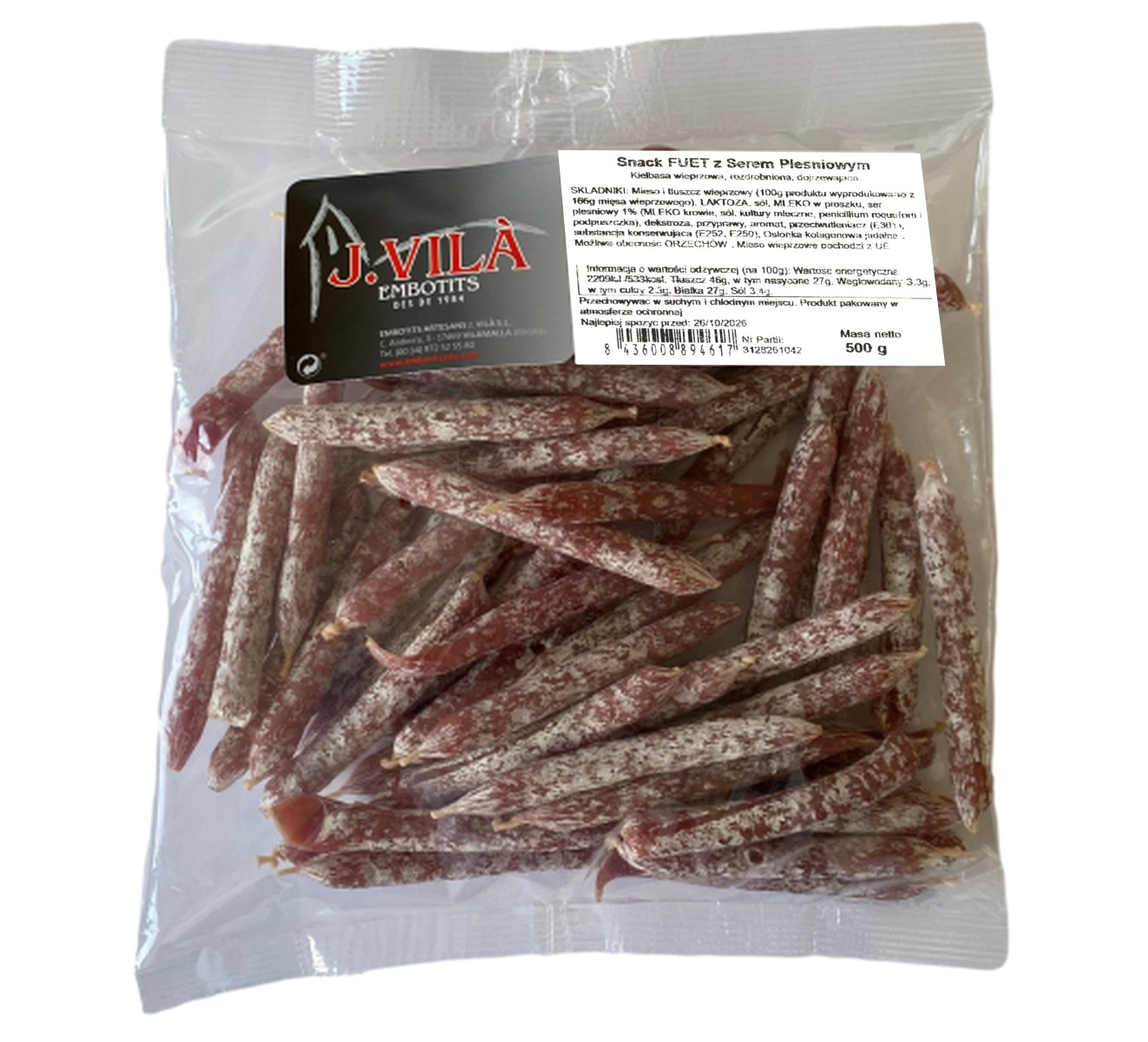 Snack Fuet Z Serem Pleśniowym 500G J.Vila