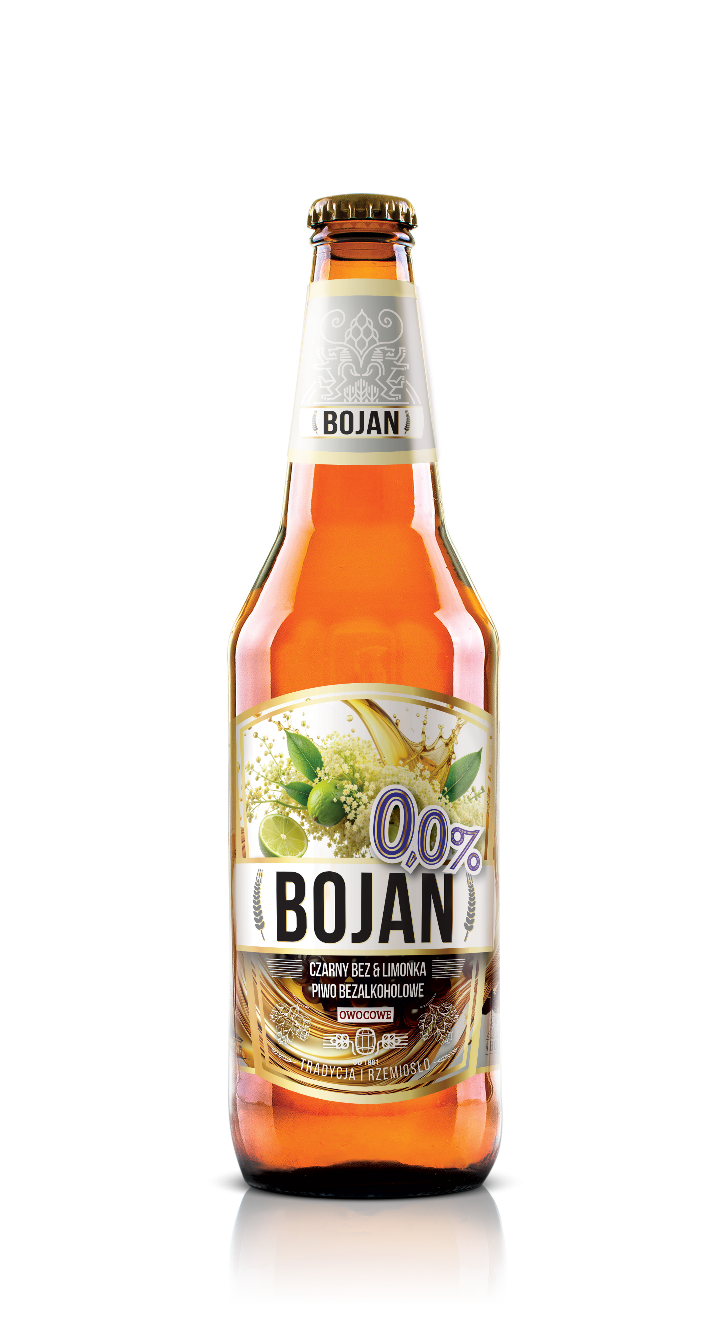 Piwo Bojan Czarny Bez & Limonka 0% 0,5L Butelka Bezzwrotna