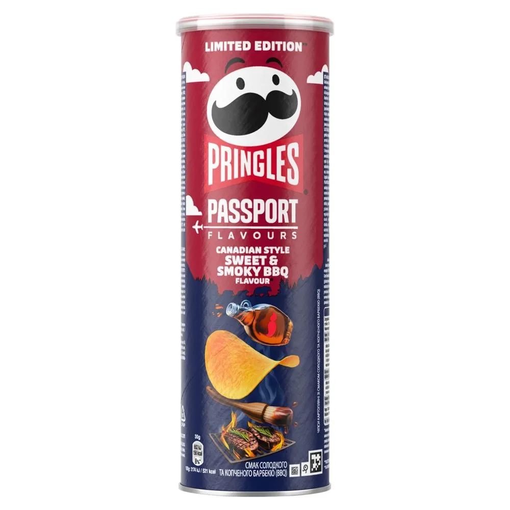 Pringles Passport Chrupki o smaku BBQ słodko-wędzonym 165 g