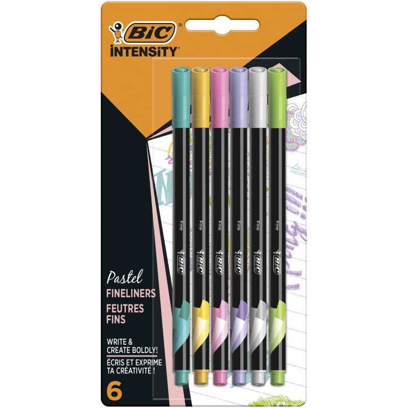 Cienkopisy Intensity Fine Pastel  BIC 6 sztuk