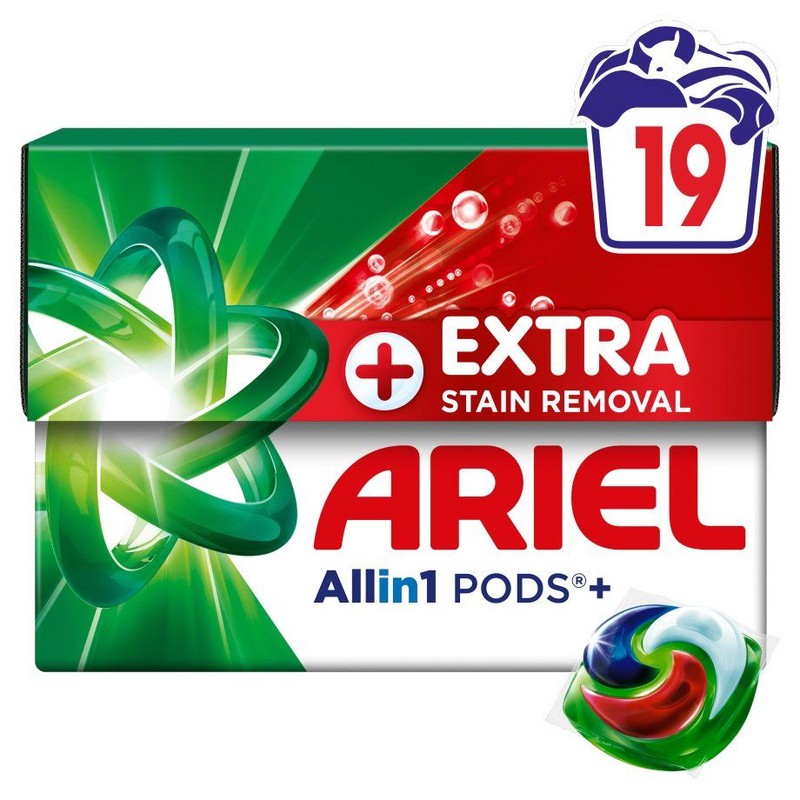 Kapsułki do prania + Extra Stain Removal Ariel 19 kapsułek