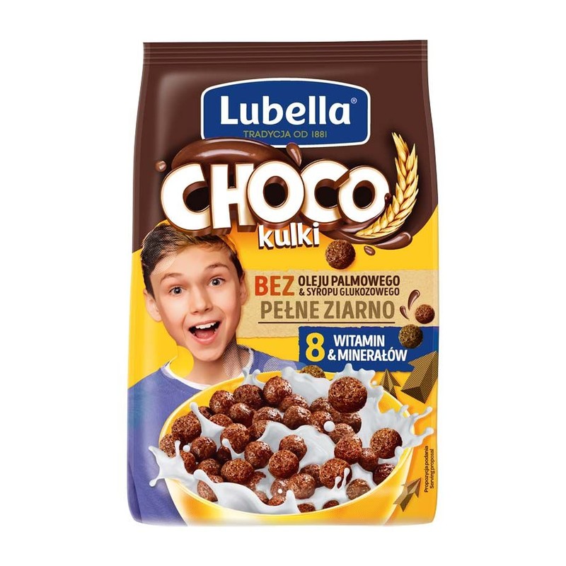 Zbożowe kulki o smaku czekoladowym Lubella 250 g