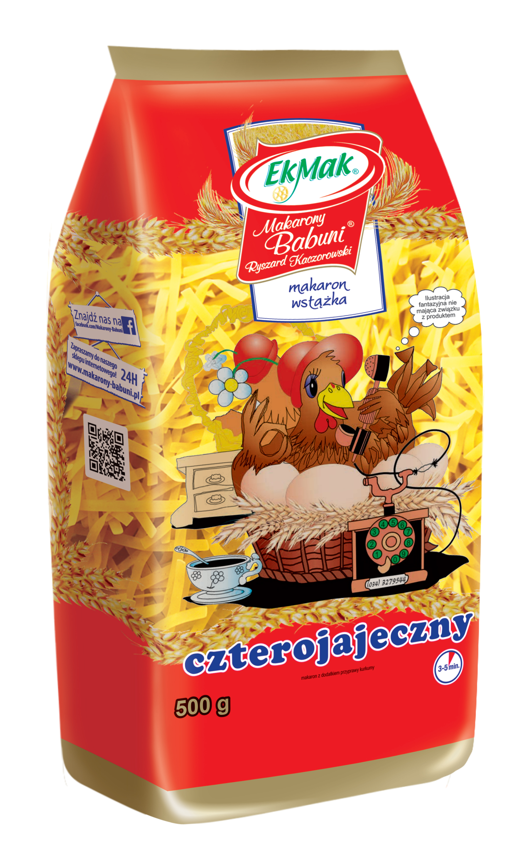 Makarony Babuni 4-Jajeczny Makaron Wstążka Nr 18 500 G